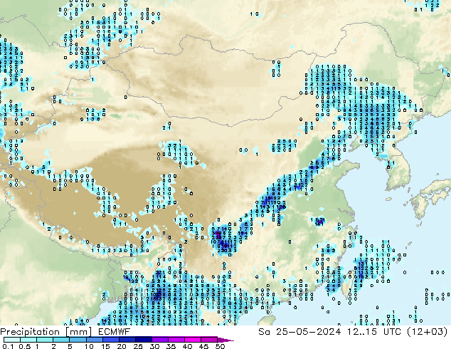 降水 ECMWF 星期六 25.05.2024 15 UTC