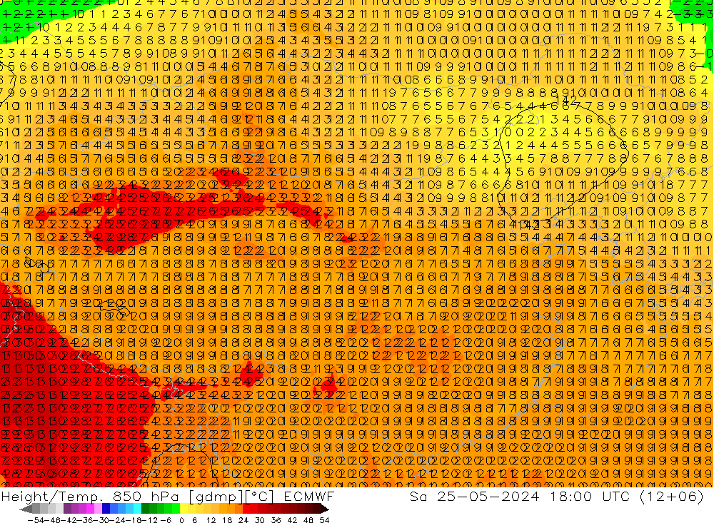 Z500/Regen(+SLP)/Z850 ECMWF za 25.05.2024 18 UTC