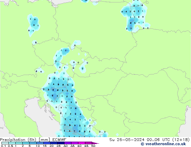 Z500/Rain (+SLP)/Z850 ECMWF dim 26.05.2024 06 UTC