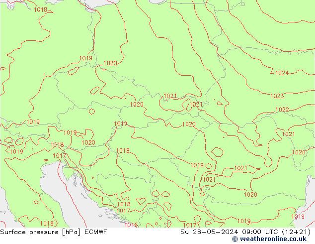 Yer basıncı ECMWF Paz 26.05.2024 09 UTC