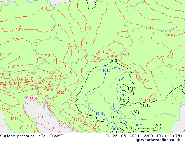 Surface pressure ECMWF Tu 28.05.2024 18 UTC