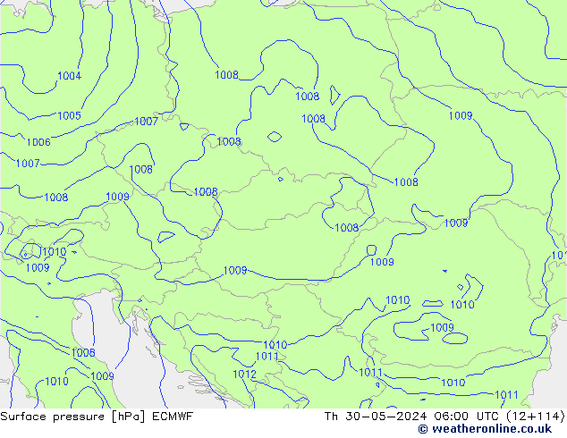 Surface pressure ECMWF Th 30.05.2024 06 UTC