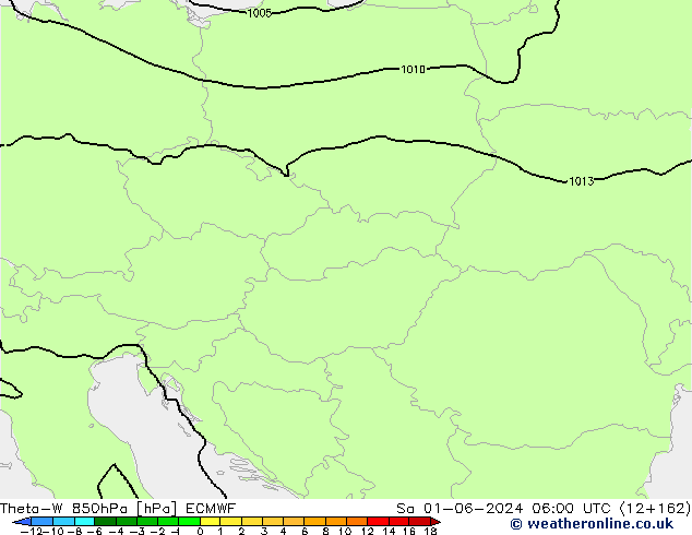 Theta-W 850hPa ECMWF Sa 01.06.2024 06 UTC