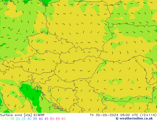 Rüzgar 10 m ECMWF Per 30.05.2024 06 UTC