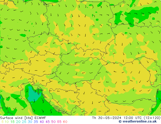 Bodenwind ECMWF Do 30.05.2024 12 UTC