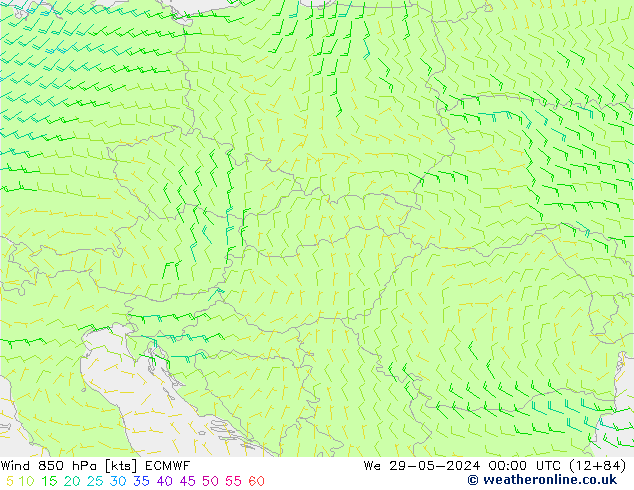 Wind 850 hPa ECMWF We 29.05.2024 00 UTC