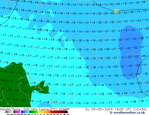 Z500/Rain (+SLP)/Z850 ECMWF Su 26.05.2024 18 UTC