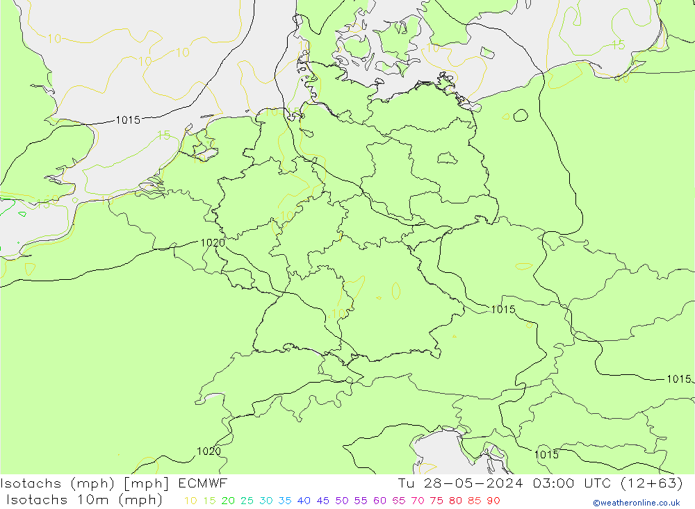 Isotaca (mph) ECMWF mar 28.05.2024 03 UTC