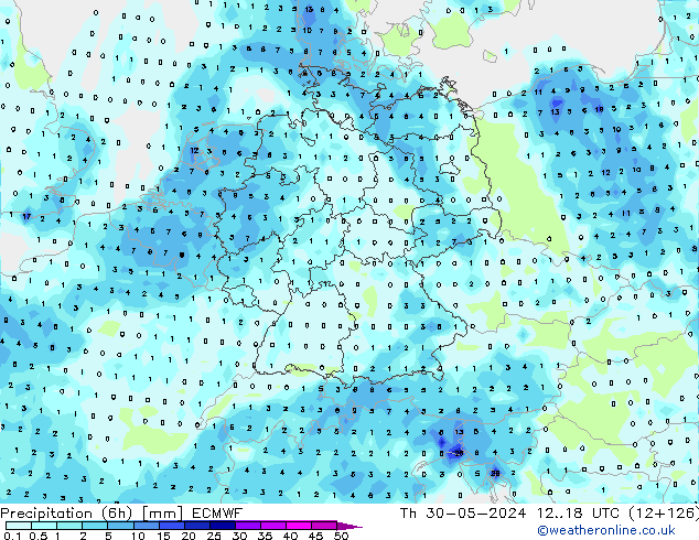 Z500/Rain (+SLP)/Z850 ECMWF Th 30.05.2024 18 UTC