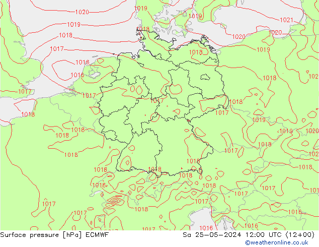 pression de l'air ECMWF sam 25.05.2024 12 UTC