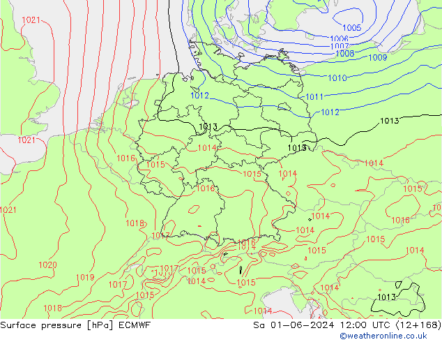 приземное давление ECMWF сб 01.06.2024 12 UTC