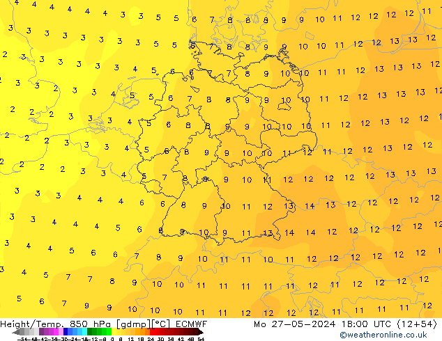 Z500/Rain (+SLP)/Z850 ECMWF Mo 27.05.2024 18 UTC