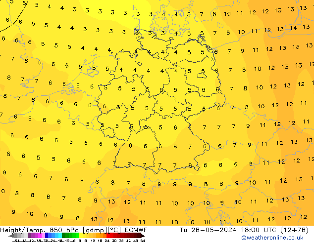 Z500/Rain (+SLP)/Z850 ECMWF Di 28.05.2024 18 UTC