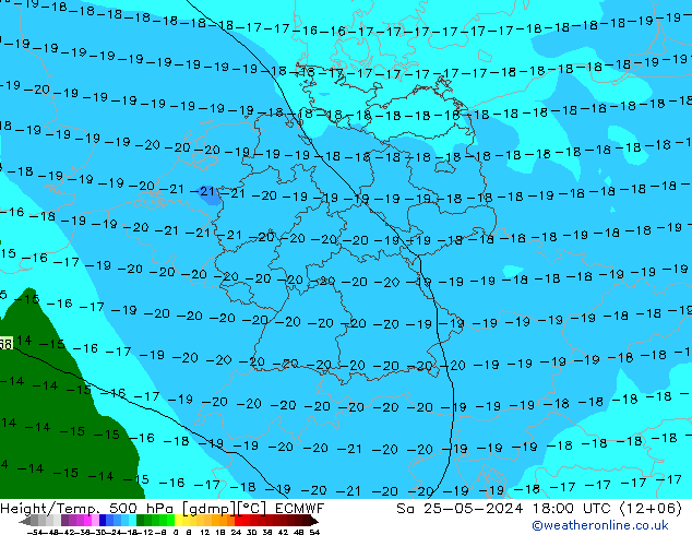 Z500/Rain (+SLP)/Z850 ECMWF сб 25.05.2024 18 UTC