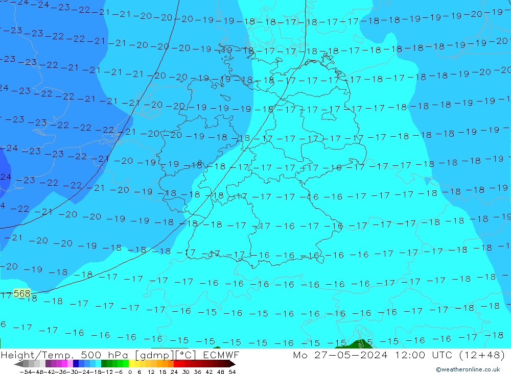 Z500/Rain (+SLP)/Z850 ECMWF ��� 27.05.2024 12 UTC