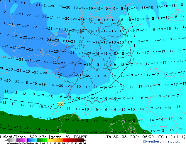 Z500/Yağmur (+YB)/Z850 ECMWF Per 30.05.2024 06 UTC