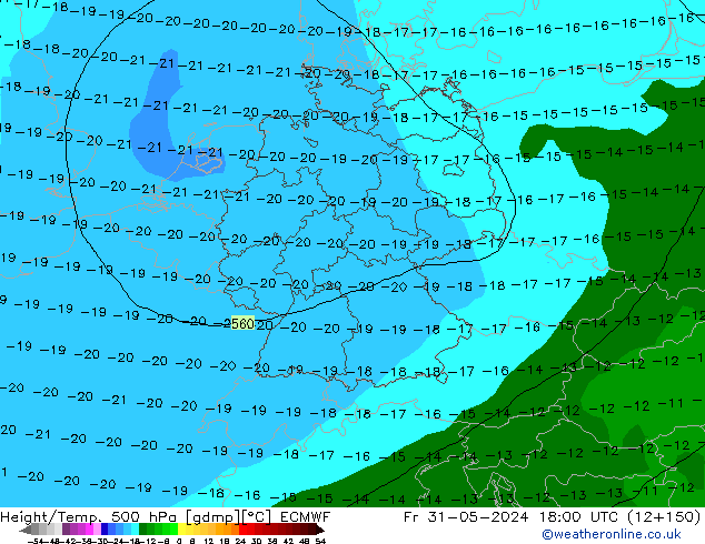 Z500/Rain (+SLP)/Z850 ECMWF Fr 31.05.2024 18 UTC