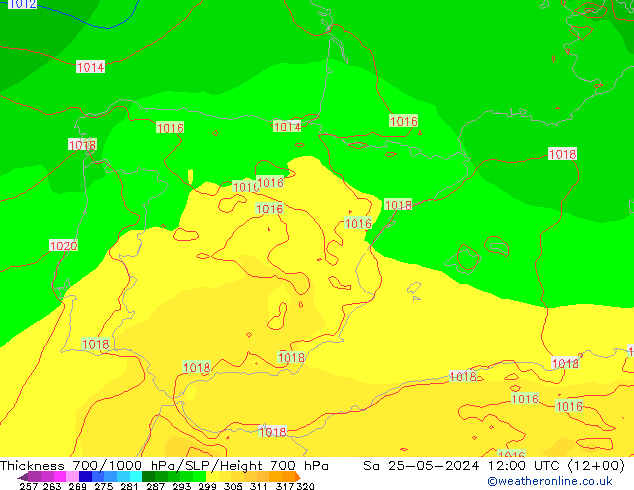 Thck 700-1000 hPa ECMWF  25.05.2024 12 UTC