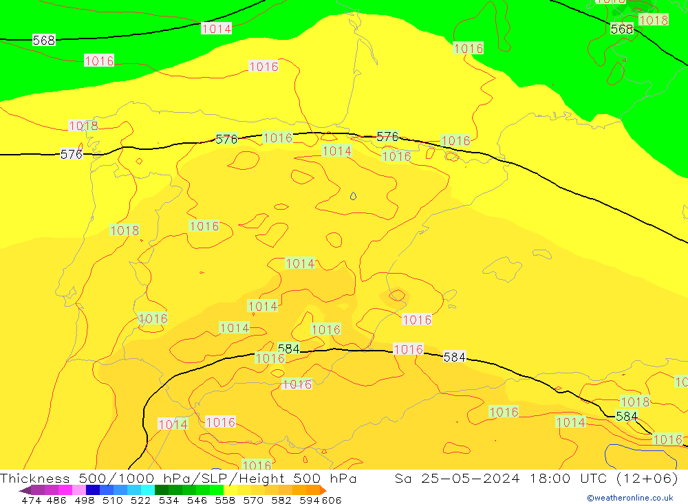 Dikte 500-1000hPa ECMWF za 25.05.2024 18 UTC