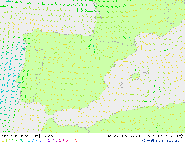 Wind 900 hPa ECMWF Po 27.05.2024 12 UTC