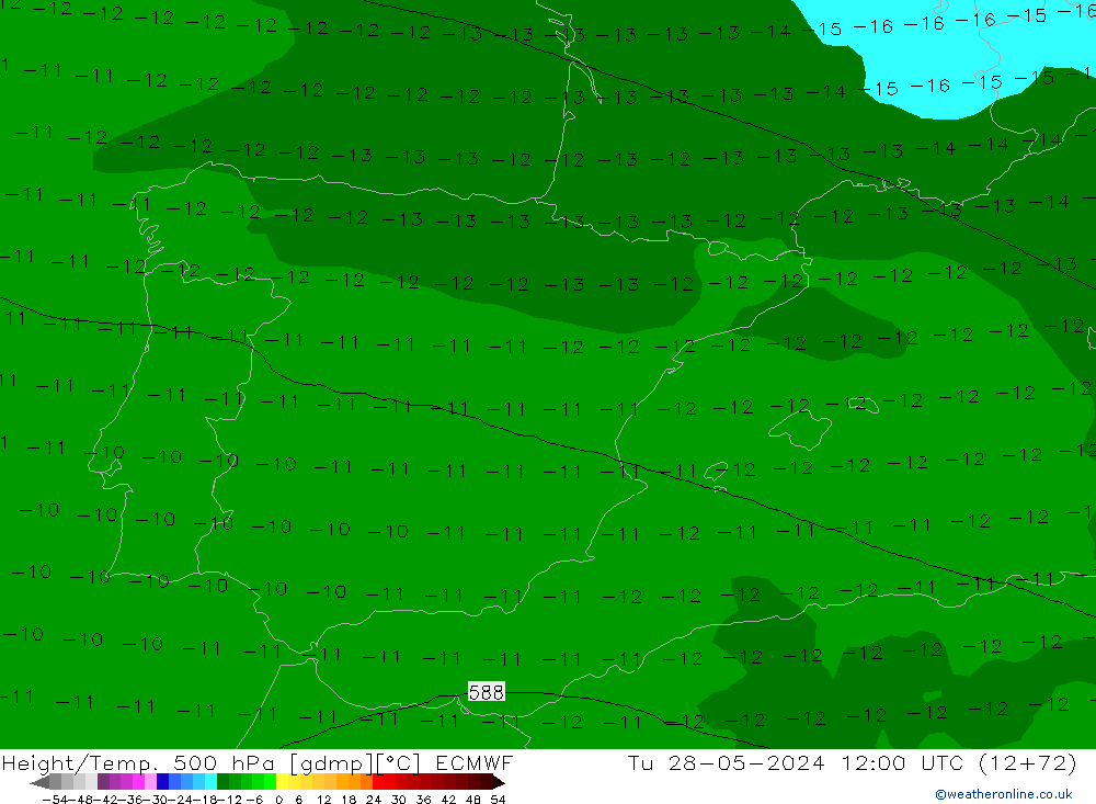 Z500/Regen(+SLP)/Z850 ECMWF di 28.05.2024 12 UTC