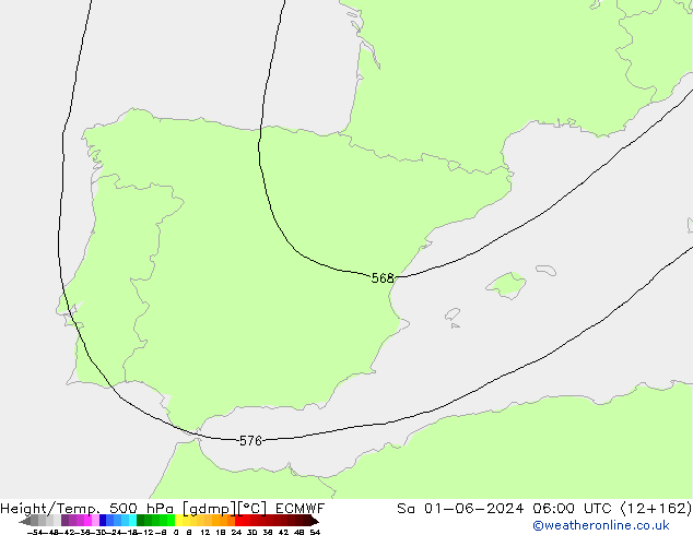 Z500/Rain (+SLP)/Z850 ECMWF Sáb 01.06.2024 06 UTC