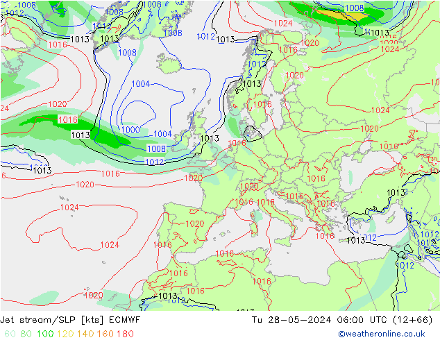 Corrente a getto ECMWF mar 28.05.2024 06 UTC