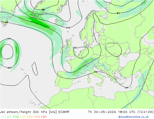 Straalstroom ECMWF do 30.05.2024 18 UTC