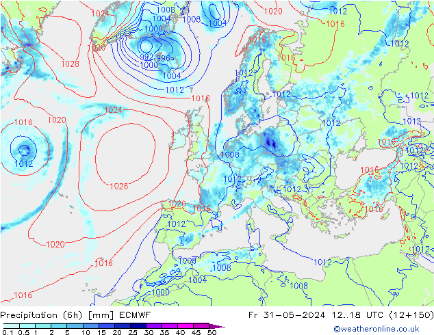 Yağış (6h) ECMWF Cu 31.05.2024 18 UTC