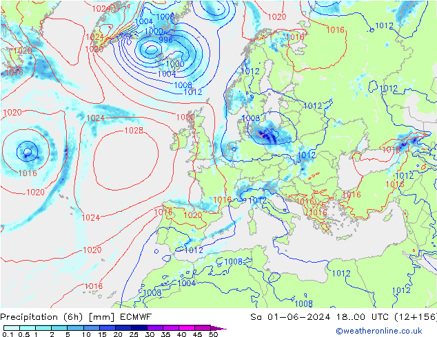 Z500/Rain (+SLP)/Z850 ECMWF Sa 01.06.2024 00 UTC