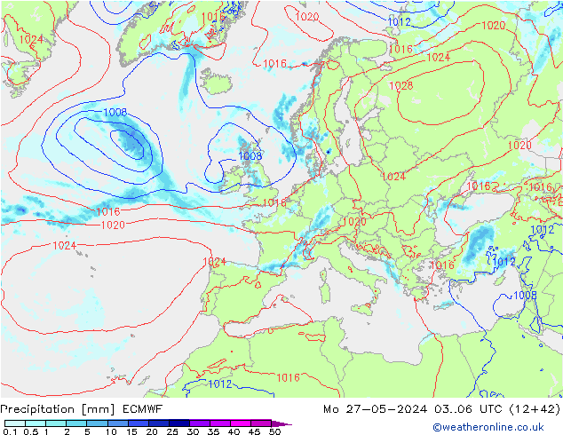 Yağış ECMWF Pzt 27.05.2024 06 UTC