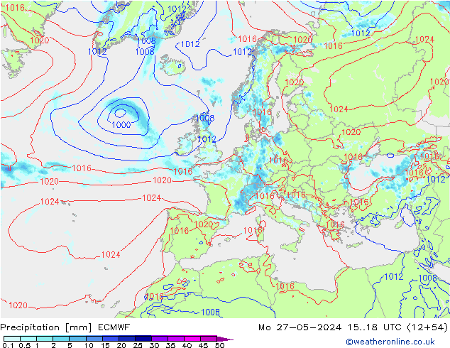 Precipitation ECMWF Mo 27.05.2024 18 UTC