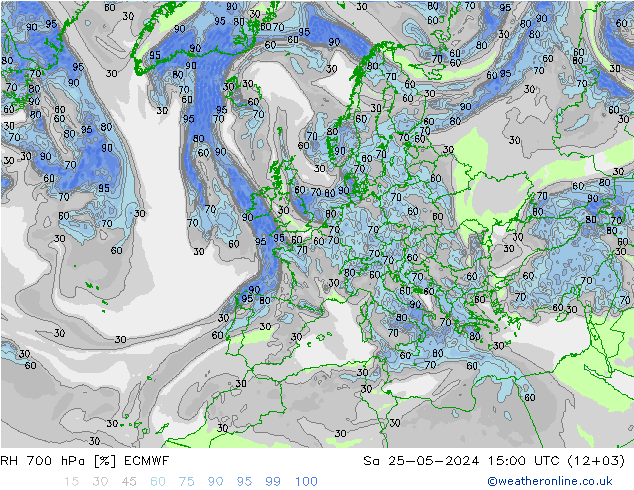 RH 700 hPa ECMWF So 25.05.2024 15 UTC