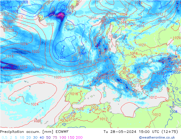 Precipitation accum. ECMWF mar 28.05.2024 15 UTC