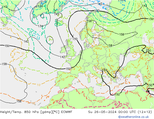 Z500/Rain (+SLP)/Z850 ECMWF Su 26.05.2024 00 UTC