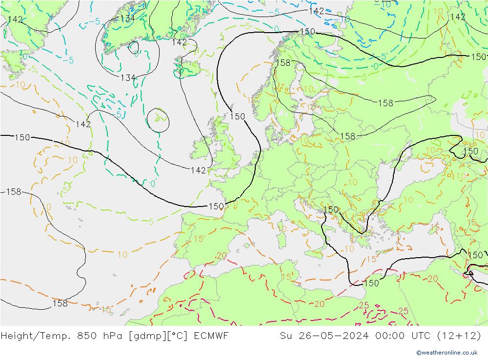 Z500/Rain (+SLP)/Z850 ECMWF dim 26.05.2024 00 UTC