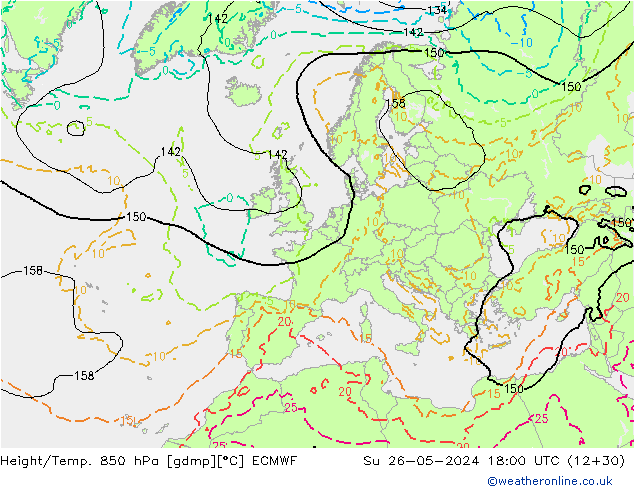 Z500/Rain (+SLP)/Z850 ECMWF dim 26.05.2024 18 UTC