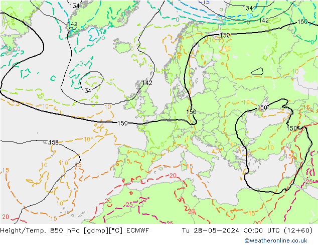 Z500/Rain (+SLP)/Z850 ECMWF Di 28.05.2024 00 UTC