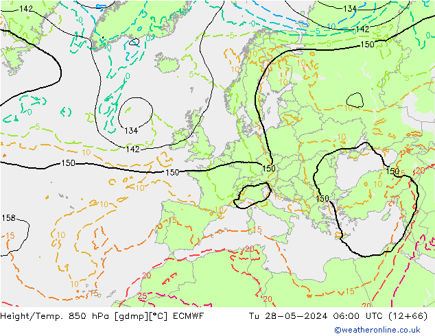 Z500/Rain (+SLP)/Z850 ECMWF Di 28.05.2024 06 UTC