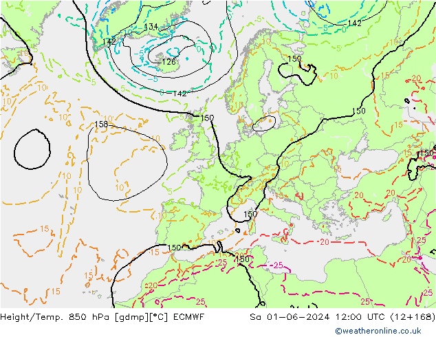 Z500/Rain (+SLP)/Z850 ECMWF sam 01.06.2024 12 UTC