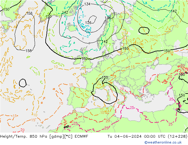 Z500/Rain (+SLP)/Z850 ECMWF Tu 04.06.2024 00 UTC