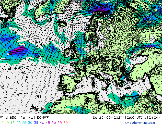  850 hPa ECMWF  26.05.2024 12 UTC