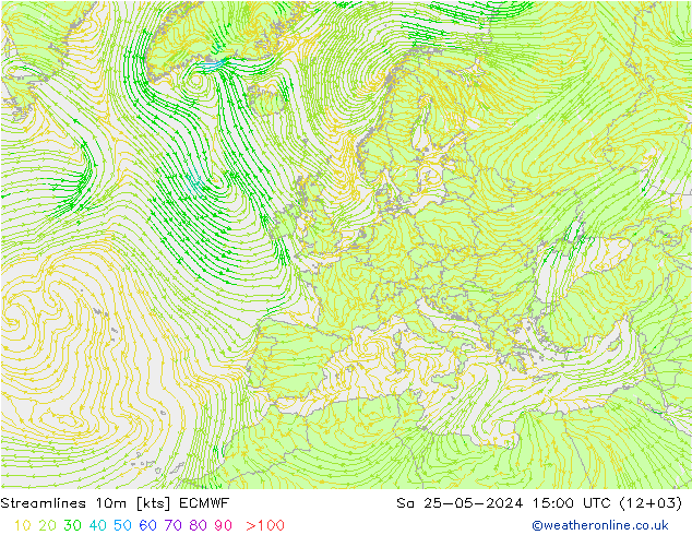 ветер 10m ECMWF сб 25.05.2024 15 UTC