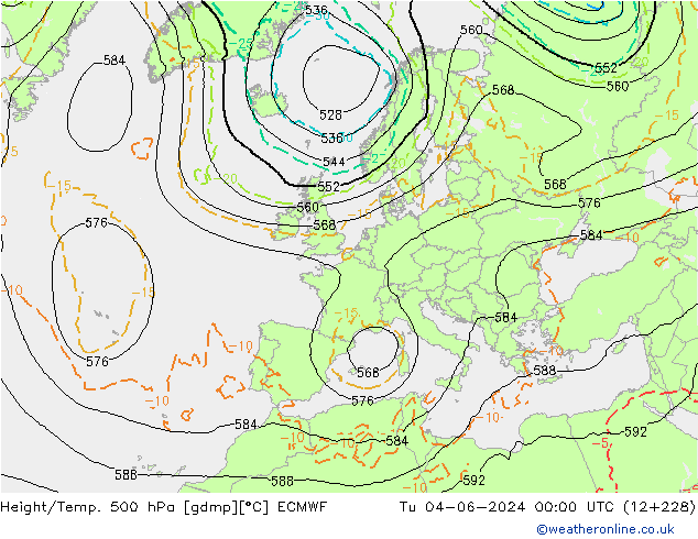 Z500/Rain (+SLP)/Z850 ECMWF ��� 04.06.2024 00 UTC