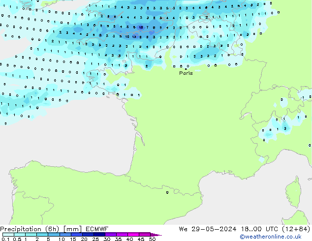 opad (6h) ECMWF śro. 29.05.2024 00 UTC