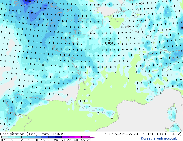 opad (12h) ECMWF nie. 26.05.2024 00 UTC