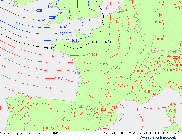 Bodendruck ECMWF So 26.05.2024 03 UTC