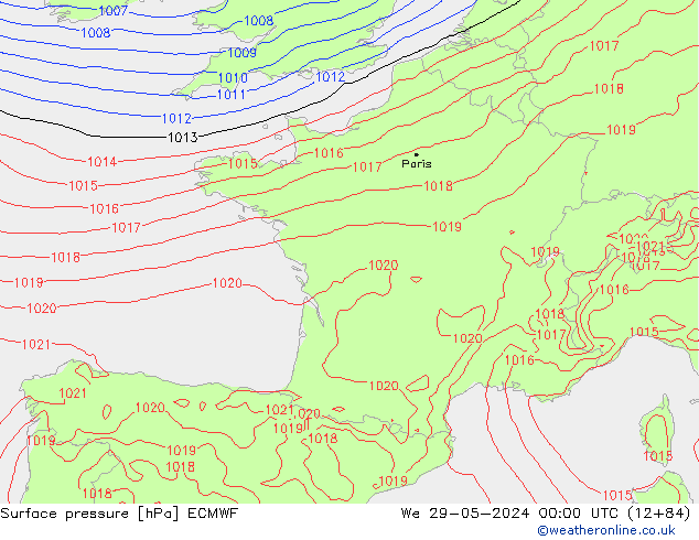 приземное давление ECMWF ср 29.05.2024 00 UTC