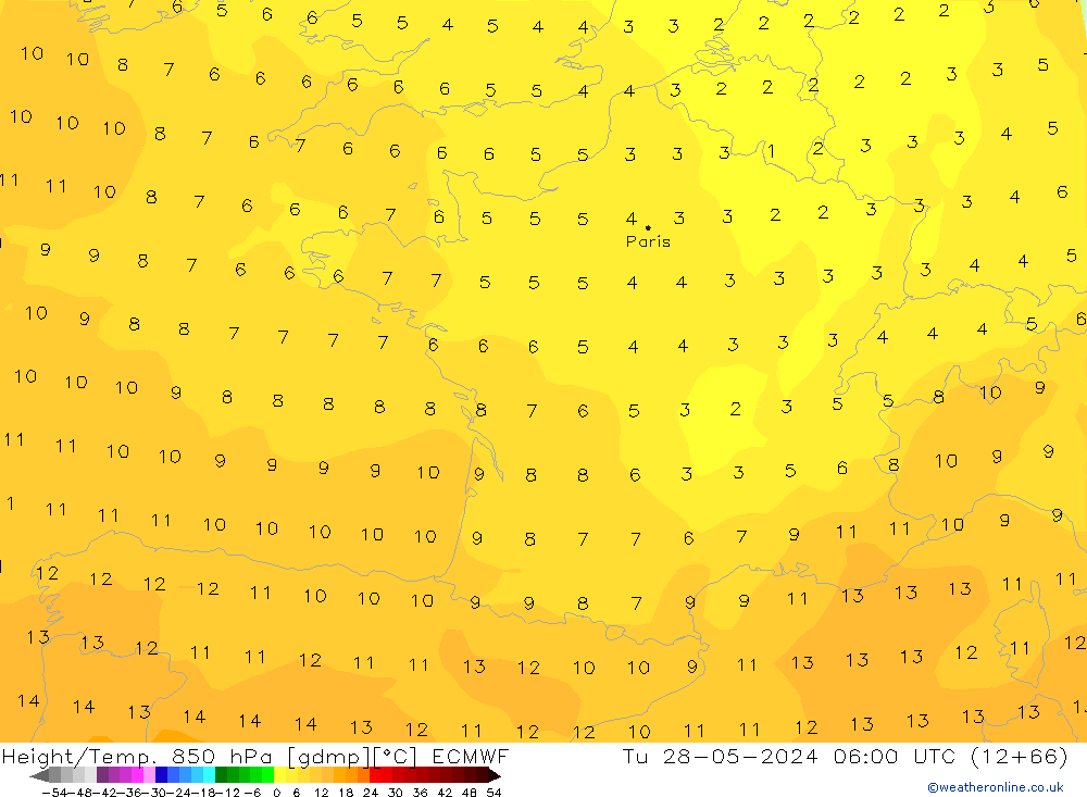 Z500/Rain (+SLP)/Z850 ECMWF  28.05.2024 06 UTC