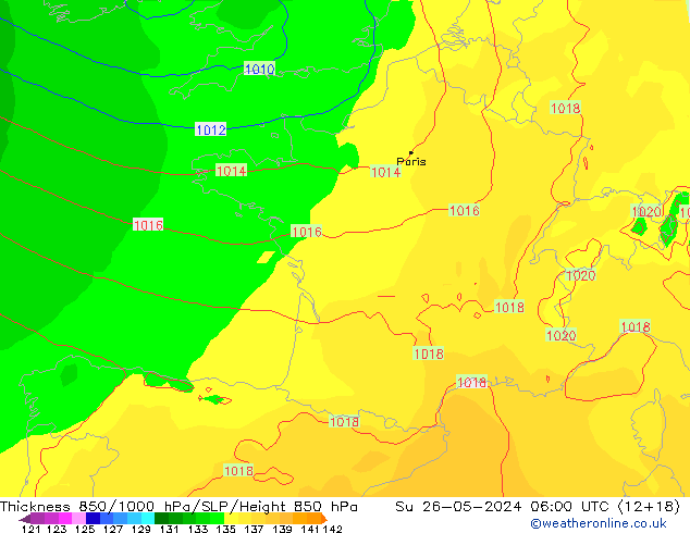 850-1000 hPa Kalınlığı ECMWF Paz 26.05.2024 06 UTC